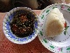 Water fufu and greens