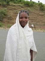 Girl along Hwy 3, near Adis Zemen, Ethiopia