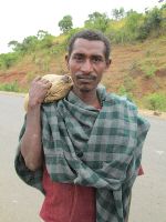 Man along Hwy 3, near Adis Zemen, Ethiopia