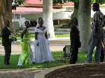 Kumasi, wedding party in the garden of the National Culture Center