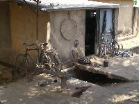 Natitingou, Benin, bicycle repair shop