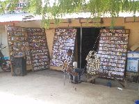 Natitingou, Benin, video and music CD seller