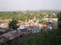 Dassa-Zouma, Benin, town as veiw from surrounding hill.
