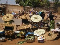 Bohicon, Benin, women selling vegetables