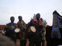 Abomey, Benin, Family Ancstors Ceremony, drummers