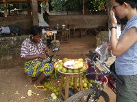 Abomey, Benin, fresh orange juice seller