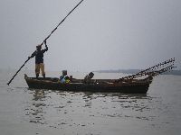 Bopa, Benin, Lake Aheme, boat with passengers