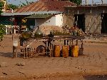 Abomey, Benin, street scene, fuel for sell