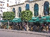 Sidewalk seating at cafe, Tunis