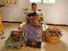 Woman combing wool, weaving coop, Ain Draham