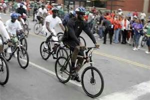 LaBron James bicycling
