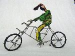 Wire, rubber and cloth bicycle sculpture from Lungi, Sierra Leone