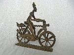 Lost wax bronze casts bicycle sculpture from Kumasi, Ghana