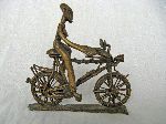 Lost wax bronze casts bicycle sculpture from Kumasi, Ghana