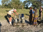 collecting water, Sangwali Namibia