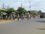 bicycle racers training ride, Merawi, Ethiopia