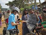 buying bananas, Merawi, Ethiopia