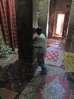 Parisioner, Interior, Bet Maryam (rock hewn church), Lalibela, Ethiopia
