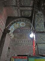Ceiling, Bet Maryam (rock hewn church), Lalibela, Ethiopia