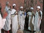 Musicians, Bet Giyorgis - St. George (rock hewn church), Lalibela, Ethiopia