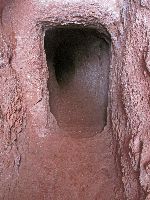 tunnel near Bet Gabriel-Rafael (rock hewn church), Lalibela, Ethiopia