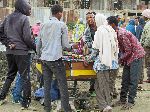 Foosball on main street, Debark, Ethiopia