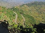 Switchbacks on Italian rock road, between Debark and Zarima, Ethiopia