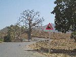 10 percent slope sign, mountainside between Tekezé River and Adi Gebru, Ethiopia