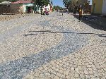 Streets have been paved with cobbles, inlayed with a blue wave design, Axum, Ethiopia