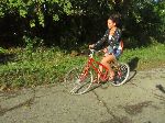 Woman bicyclist, Cuba