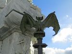 Bats symbolize betrayal, Firefighter's memorial, Colon Cemetery, Havana