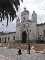 Church on the main square in Quiroga