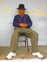 Ecudaor, Pelileo: jeans capital, man along the street