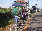 group of older South Korea bicycle tourists