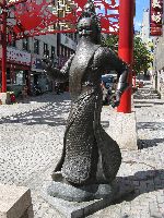 Sculpture of a character for the Chinese Opera, Chinatown, Busan