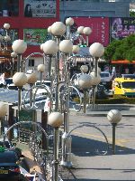 Light fixtures in the parking lot of the train station, Gimcheon