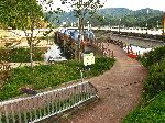 in Hwacheon, the river / lake is bordered by recreational bicycle facilities.