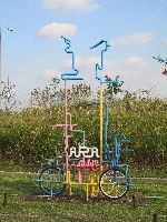 Korea bicycle sculpture along Ara Trail.