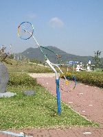 Korea bicycle sculpture along Guemgang Trail