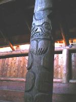 Carved pole in the Swinomish Longhouse