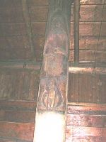Carved pole in the Swinomish Longhouse