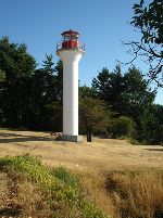 Georgina Point Lighthouse, at the entrance to Active Pass, the straight between Mayne Island and Galiano Island